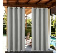 XUEDNGM Outdoor Curtains 158 x 248 cm Custom Size, Waterproof, Sun Shade, Patio Curtain, Privacy Screen Outdoor Curtains with Eyelets for Bedroom, Light Grey