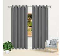 XUEHMIN 100% Blackout Curtains for Bedroom 210 x 320 cm Thermal Insulated Material Thermal Curtains for Door Energy Saving for Living Room Bedroom Windows Nursery, Dark Grey