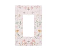 Xuejiaku Decorative Outlet Covers Pink Coquette Floral 1 Gang Rocker Light Switch Covers Single Gfci Wall Plate Delicate Watercolor Butterfly Switchplate Plug Faceplate for Girls Nursery Bedroom Decor