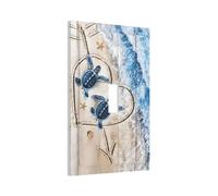 Xuejiaku Light Switch Cover Plate Sea Beach Turtle Blue Ocean Wave Animal 1 Gang Wall Plate Cover Single Toggle Outlet Covers Decorative Electrical Switch Plate Covers for Bathroom Bedroom Decor