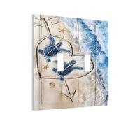 Xuejiaku Light Switch Cover Plate Sea Beach Turtle Blue Ocean Wave Animal 2 Gang Double Switch Plate Covers Toggle Wallplate Decorative Outlet Covers Electrical Switchplate for Bathroom Decor