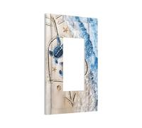 Xuejiaku Outlet Covers Sea Beach Turtle Blue Ocean Wave Animal 1 Gang Single Rocker Light Switch Cover Plate Decorative GFCI Wallplates Electrical Socket Cover for Bathroom Bedroom Decor
