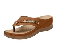 XUEJIANN Black Wedge Flip Flops For Women - Orthopedic Slides For Women Ladies Slippers Solid-Colour Metal-Buckled Platform Slippers Breathable Mesh House Slipper Summer Bath Shower Sport Sliders