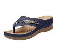 XUEJIANN Black Wedge Flip Flops For Women - Orthopedic Slides For Women Ladies Slippers Solid-Colour Metal-Buckled Platform Slippers Breathable Mesh House Slipper Summer Bath Shower Sport Sliders
