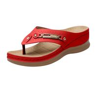 XUEJIANN Black Wedge Flip Flops For Women - Orthopedic Slides For Women Ladies Slippers Solid-Colour Metal-Buckled Platform Slippers Breathable Mesh House Slipper Summer Bath Shower Sport Sliders
