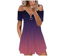 XUEJIANN Holiday Dress for Women UK - Strapless Summer Dresses for Women UK - Short Dresses for Teens Boho Dresses for Size 20 Ombre Plus Size Dress Petite Dresses for Short Women Midi Summer Dresses