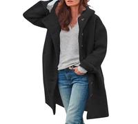 XUEJIANN Wool Coat Women's Winter Long Boucle Coat Women's Hooded Trench Coat Lined Winter Coat Beige Elegant Winter Woolen Coat Winter Jacket Long Warm Fleece Jacket Without Hood / Transition Jacket,