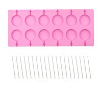 XUELIYUN 12 Cavity Silicone Lollipop Mould with 40 Lollipop Sticks Silicone Mold Round Silicone Mold Silicone Lollipop Mould for Making Chocolate Lollipop Candy Ice Cube Party