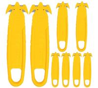 XUELIYUN 8 Pcs Safety Cutter Tool Yellow Hook Knife Film Yellow Box Cutter Strapping Opener Cardboard Carton and Package Opener Box Safety Knife Warehouse (No Exposed Blade)