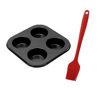 XUELIYUN Yorkshire Pudding Tray Twin Pack Muffin Tin Cookware 4 Cup for Baking Pastries (Free Brush