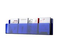 XUELOMZ book shelves, Transparent Magazine Holder Rack Acrylic - Office Decor Home Living Room Magazine Rack, Wall Mount Brochure Display Stand, 40/80/100/120 Cm(Blue,40cm(15 3/4