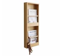 XUELOMZ Living Room Brochure Magazine Stand Organizer, Wooden Magazine Storage Holder for Wall, Photo Literature Display Rack, Bedroom Office File Shelf(Color:Natural,Size:76cm