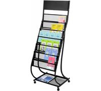 XUELOMZ Metal Floor Standing Magazine Rack, Sturdy And Durable, Multifunctional Storage, Suitable For A Variety Of Scenes(Schwarz)