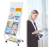 XUELOMZ Metal Floor Standing Magazine Rack, Sturdy And Durable, Multifunctional Storage, Suitable For A Variety Of Scenes(White)