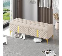 XUELOMZ Storage Ottoman Bench,Luxurious Storage Bench End Of Bed Bench,Leather Upholstered Bench With Storage,Bedroom Bench Storage Chest Modern Storage Benches(Size:60x40x45cm(