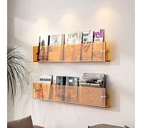 XUELOMZ Transparent Brochure Holders, Magazine Holders, 2 Packs Brochure Holder, Wall Mount, Hanging Bookshelf Magazine Rack Literature Storage Rack for Waiting Room, Living Room