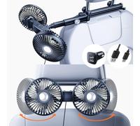 xuenair Car Fan for BackSeat with Retractable Long Arm, [Comes with Car Charger] 360°Rotatable USB Car Seat Fan for Baby Rear Facing for Vehicles SUV RV Pickup