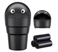 xuenair Mini Car Trash Can Cupholder with Lid for Women Cute Looking, 520ML Small Car Garbage Can for Cup Holder Side Door Storage Solid Liquid Waste Without Leakage