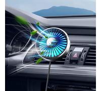 xuenair USB Car Vent Fan to Boost Cold Air in The Vehicle SUV Van RV Pickup Truck, Powerful 3 Speed Portable Car Cooling Clip Fan with Colorful Light Quiet Brushless Motor 360 Rotation