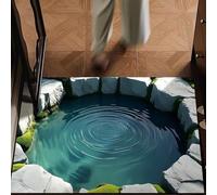 xueneige 3D Optical Illusion Rug Front Door Mat Outside Entrance Bottomless Hole Area Rug Visual Illusion Welcome Doormat For Entryway Kitchen Front Door Indoor Living Room Decor