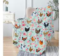 xueneige Chicken Pattern Throw Blanket Super Soft Plush Fuzzy Humour and wit Rooster Flannel Sofa Blanket