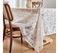 xueneige French Elegance Floral Lace Tablecloth Non-Slip Dust-Proof Table Clover Suitable for Weddings Summer Outdoor Tea Party Reception Dinner Home Decor