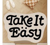 xueneige Funny Letter Who Printing Loofah Welcome Rug Creative Text You Look Good Area Rugs PVC Loofah Carpet Non Slip Quick Drying Shower Bathtub Entrance