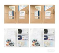 Xueniu 4Pack A5 Zipper Case and Kraft Card Sleeve Holder 21x13cm Notebook Set 21x13cm Refillable Travel Journals Accessories Kit for Zipper Passport Wallet Credit Holder Pouch Travelers Bag Frosted