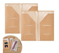 Xueniu 4Pack Zipper Case and Kraft Card Sleeve Holder Set 21x13cm for Refillable Travel Journals Accessories Kit for Zipper Passport Wallet Credit Holder Pouch Travelers Bag Frosted