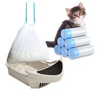 XUEPETT 120 Pack Cat Litter Box Liners with Drawstring, Heavy Duty Waste Drawer Liners Bags Replacement Compatible with Litter Robot 4 and 3, 10-12 Gallons of Capacity