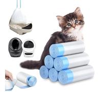 XUEPETT 120 Pack Cat Litter Box Liners with Drawstring, Heavy Duty Waste Drawer Liners Bags Replacement Compatible with Litter Robot 4 and 3, 10-12 Gallons of Capacity