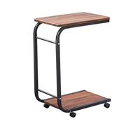 XUEQIZHENG Printer Stand, 2 Tier Mobile Printer Stand, Rolling Cart with CPU Organizer for Home Office Multi Purpose Fax Shelf with Caster Wheel, Vintage Brown