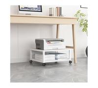 XUEQIZHENG Printer Stand, 2 Tiers Under Desk Printer Stand Small Rolling Movable with 4 Wheels Office Shelf for Mini 3D, 50×40×25cm