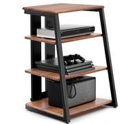 XUEQIZHENG Printer Stand, 4-Tier Adjustable Wooden AV Stand for Record Player & Stereo Cabinet