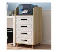 XUEQIZHENG Printer Stand, Printer Stand 4 Drawers Storage Cabinet, Wooden Filing for Mini, Home Office Organizer (4-Drawers, White)