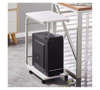 XUEQIZHENG Printer Stand, Printer Stand with Rolling Wheels 2-Tier CPU Holder Cart Mobile PC Laptop Standing Table for Home Office(White)