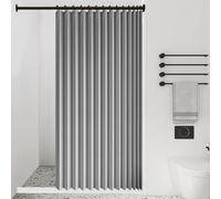 XUEQXUE Accordion Door Curtain 144 x 199 cm Blackout, Thermal, Energy Saving, Soundproof, Dividers Hallway Curtain for Space Privacy for Bedroom Room Living Room Doorway, Grey