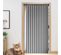 XUEQXUE Accordion Door Curtain 180 x 180 cm Blackout, Privacy, Room Divider, Privacy, Isolate Oil Smoke Rail Perfect Temporary Door Curtains for Office Bathroom Bedroom Doorway, Grey