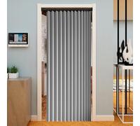XUEQXUE Accordion Door Curtain 210 x 184 cm Blackout, Privacy, Room Divider, Privacy, Isolate Oil Smoke Accordion Style Door Curtains for Bedroom Room Living Doorway, Grey