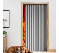XUEQXUE Blackout Accordion Door Curtain 180 x 160 cm Thermal Noise Reducing Dim Out, Sound, Isolate Oil Smoke Divider Pleated Drapes for Room Bedroom Bathroom Living Room, Grey