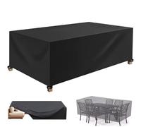 XUEQXUE Cube Garden Furniture Cover 200 x 70 x 75 cm(L x W x H) Garden Table Cover Rectangular Cover, Tear Resistant, Fade Resistant, Outdoor Furniture Set Cover, for Any Furniture, Black