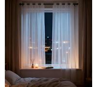 XUEQXUE Curtains for Windows 270 x 259 cm Super Soft, Thermal Insulated Energy, Light Filtering Airy Blackout Eyelet Curtains, Blackout for Bedroom Kitcken Living Room, White