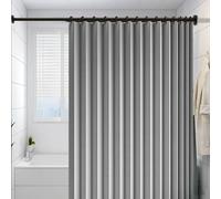 XUEQXUE Laundry Room Curtain 155 x 168 cm Blackout, Thermal, Energy Saving, Soundproof, Dividers Accordion Doors Pleat Curtains for Room Bedroom Bathroom Living, Grey