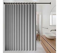 XUEQXUE Laundry Room Curtain 160 x 199 cm Thermal Noise Reducing Dim Out, Sound, Isolate Oil Smoke Closet Pleated Folding Doorway Curtain for Closet Without Door Bedroom Bathroom, Grey