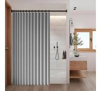 XUEQXUE Pleated Folding Door Curtain 255 x 152 cm Thermal Noise Reducing Dim Out, Sound, Isolate Oil Smoke Closure Closet Door Curtains for Closet Without Bedroom Bathroom, Grey