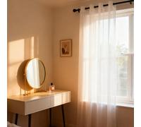 XUEQXUE Semi Transparent Curtain 140 x 70 cm Thermal, Super Soft, Thermal Insulated Energy, Sound Light Filtering Decorative Drapes for Bedroom Kitcken Living Room, White