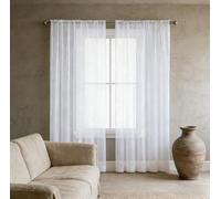 XUEQXUE Sheer Curtains 150 x 182 cm Super Soft, Thermal Insulated Energy, Light Filtering Airy Sheer Curtains, Voile Curtain for Bedroom Kitcken Living Room, White