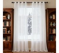 XUEQXUE Sheer Curtains for Living Room 140 x 70 cm Thermal, Super Soft, Thermal Insulated Energy, Sound Blackout Curtains for Bedroom Kitcken Living Room, White