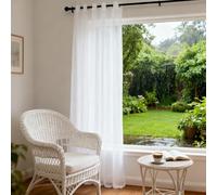 XUEQXUE Sheer Window Curtains 140 x 70 cm Thermal, Super Soft, Thermal Insulated Energy, Sound Insulated Window Treatment for Living Room Kitcken Bedroom, White