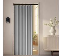 XUEQXUE Thermal Insulated Door Curtain 131 x 191 cm Blackout, Thermal, Energy Saving, Soundproof, Dividers Accordion Door Curtain Interior for Closet Without Bedroom Bathroom, Grey